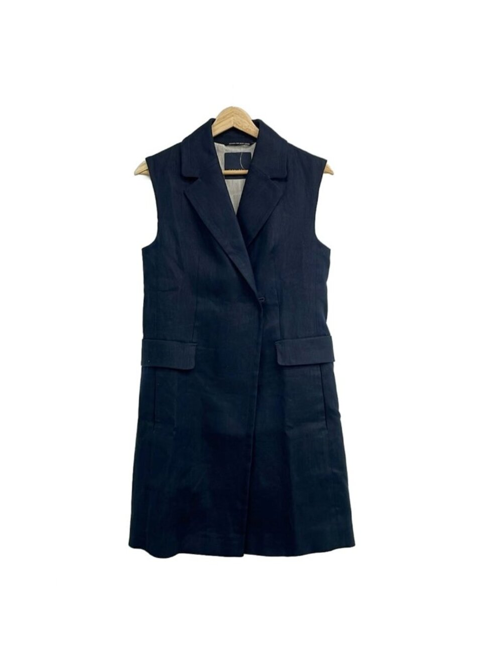 Max Mara S Vest S Navy Long Length 36